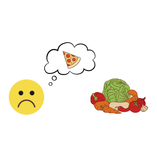 wishing you could have pizza instead of vegetables